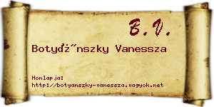 Botyánszky Vanessza névjegykártya